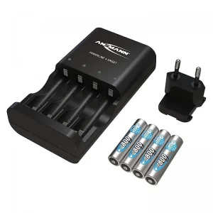 Combo Bộ sạc ANSMANN POWERLINE 4 Smart kèm 4 pin AAA-800mAh