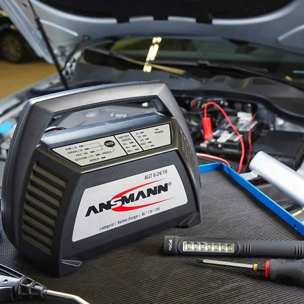 Bộ sạc Acquy đa năng ANSMANN ALCT 6-24V/10, Tặng kèm đèn đeo đầu ANSMANN HD3