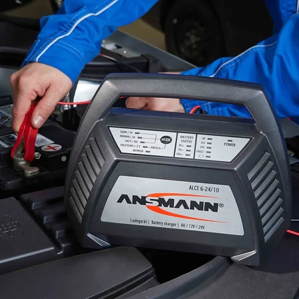 Bộ sạc Acquy đa năng ANSMANN ALCT 6-24V/10, Tặng kèm đèn đeo đầu ANSMANN HD3