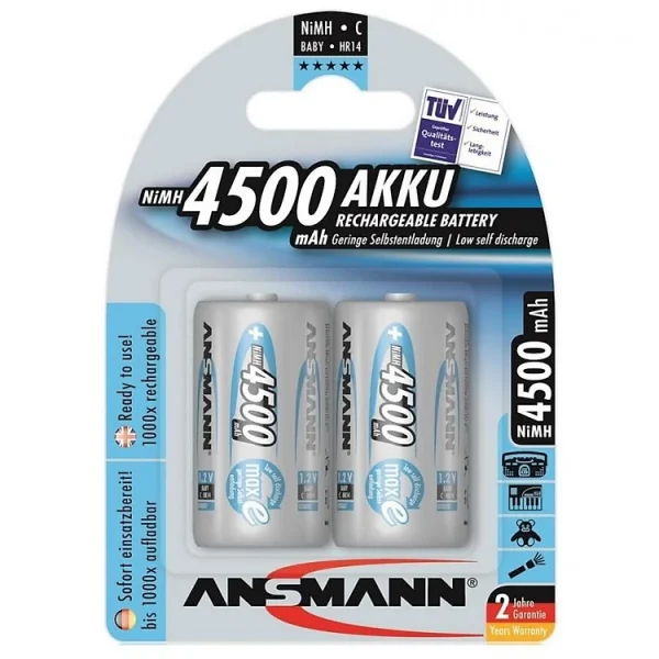 Pin trung sạc ANSMANN C4500 - (Baby C) vỉ 2 viên