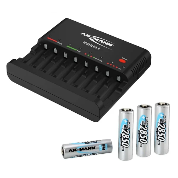 Bộ sạc Ansmann kèm 04 viên pin 2850Mah Powerline 8 Plus