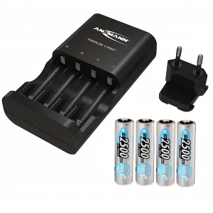 Combo Bộ sạc ANSMANN POWERLINE 4 Smart kèm 4 pin AA-2500
