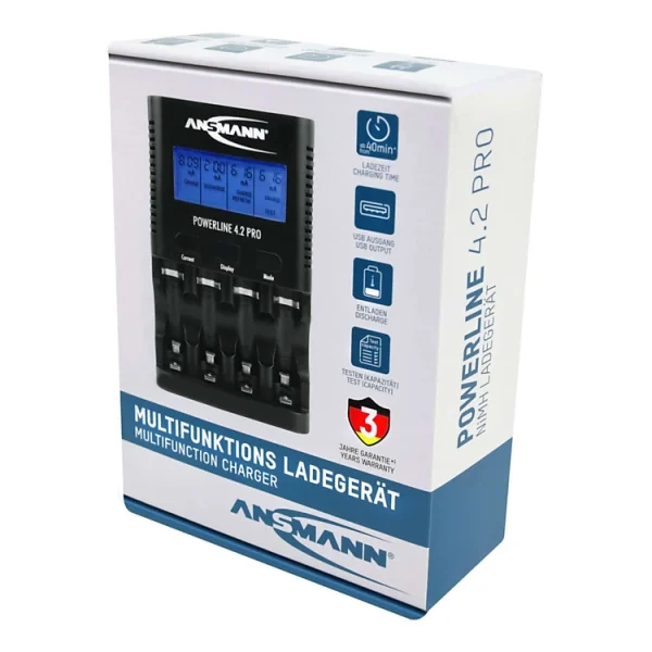 Bộ sạc, xả, đo dung lượng pin AA - AAA ANSMANN PowerLine 4.2 Pro
