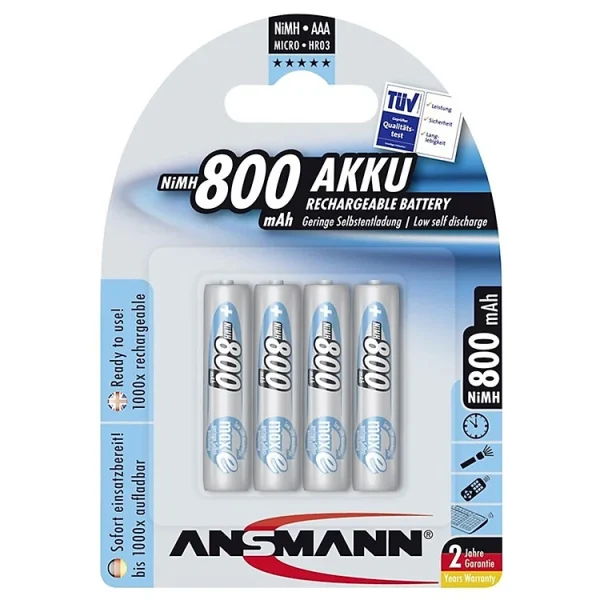 Pin Sạc Pin Sạc AAA-800 BL4 ANSMANN vỉ 4 viên