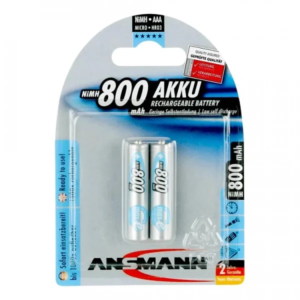Pin Sạc AAA-800 BL2 ANSMANN vỉ 2 viên