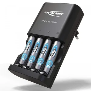 Combo Bộ sạc ANSMANN POWERLINE 4 Smart kèm 4 pin AAA-800mAh