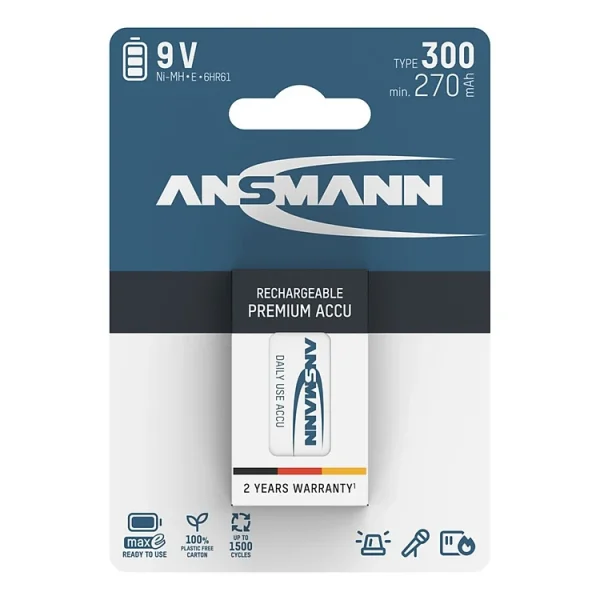 Pin sạc 9V - 300mAh ANSMANN